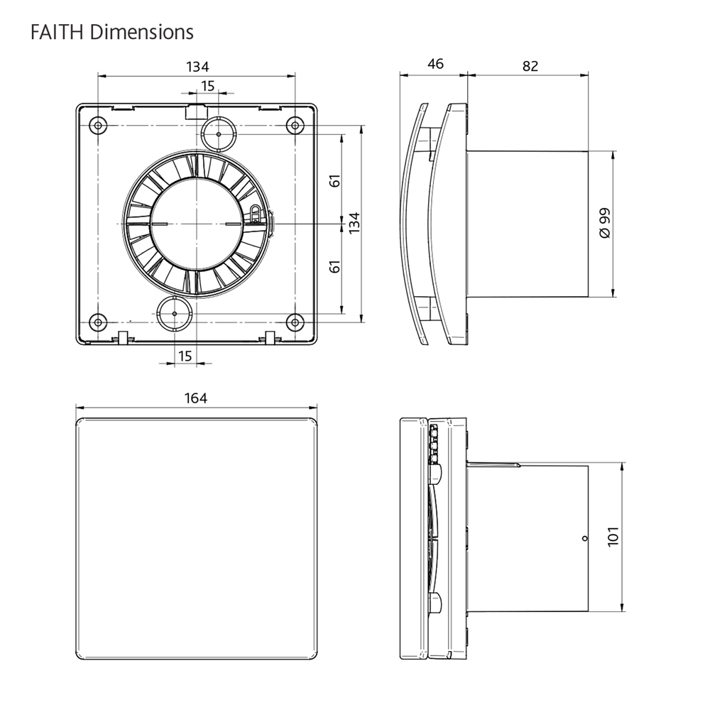 Nuaire Faith Plus DMEV Intelligent Filterless Extract Fan With Humidistat Timer And Data Logger