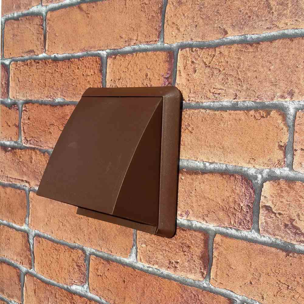 Kair Cowl Vent 110mm x 54mm Brown External Wall Vent With Rectangular Spigot and Wind Baffle Backdraught Shutter