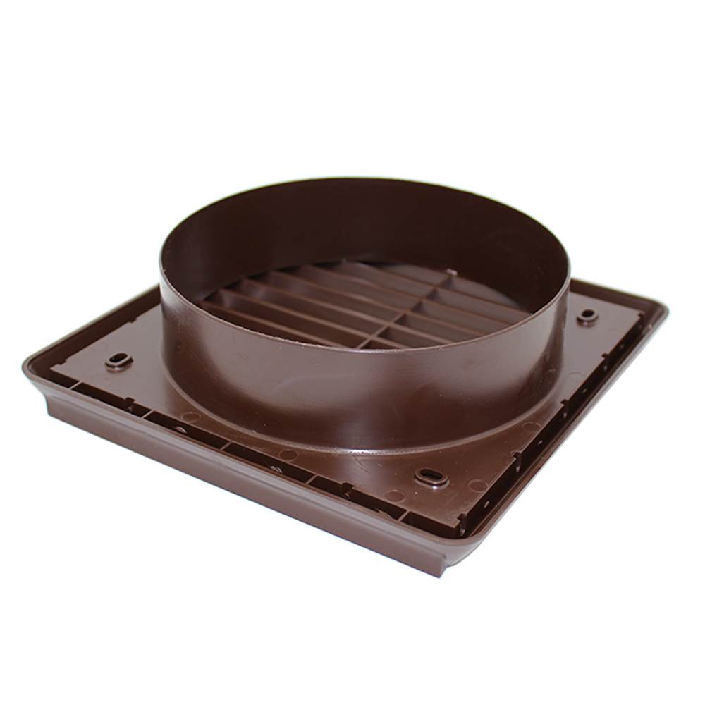 Kair Louvred Grille 150mm - 6 inch Brown External Wall Ducting Air Vent with Round Spigot