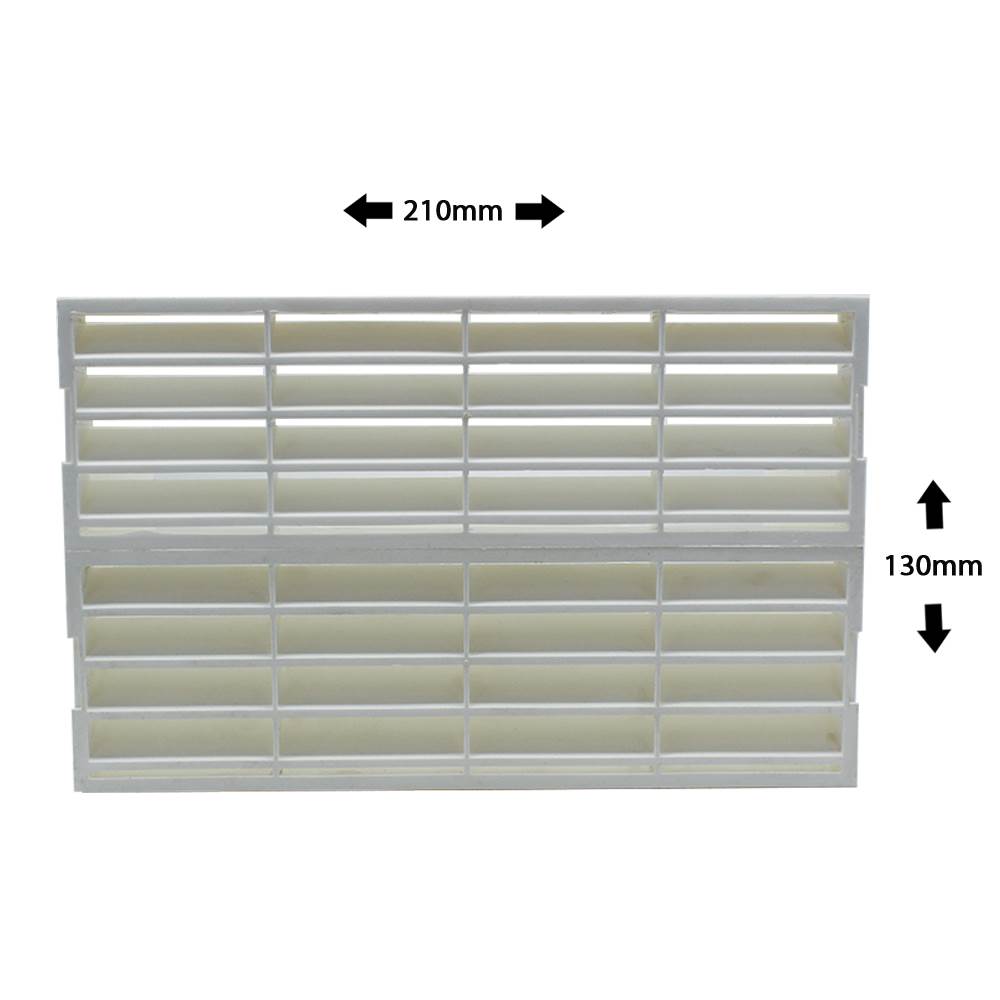 System 220x90 Double Airbrick Adapter With Fitted Grilles - White