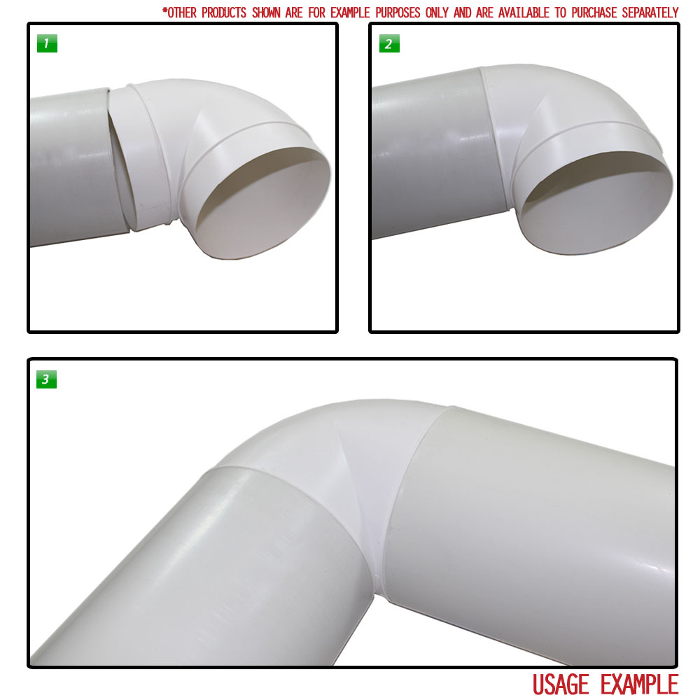 Kair Plastic Ducting Pipe 150mm - 6 inch / 1 Metre Long Length - Rigid Straight Duct Channel