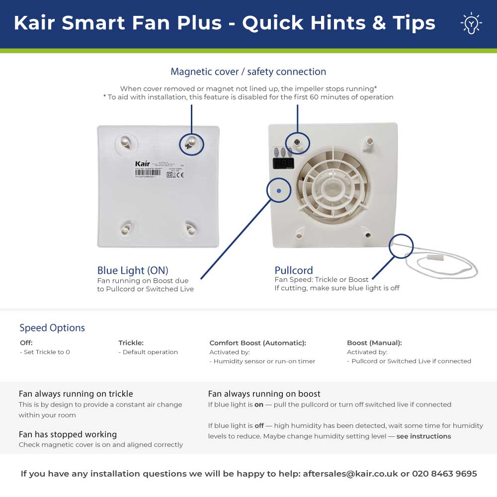 Kair Smart Fan Plus - 100mm Intelligent Extractor Fan with Humidistat Timer & Data Logger