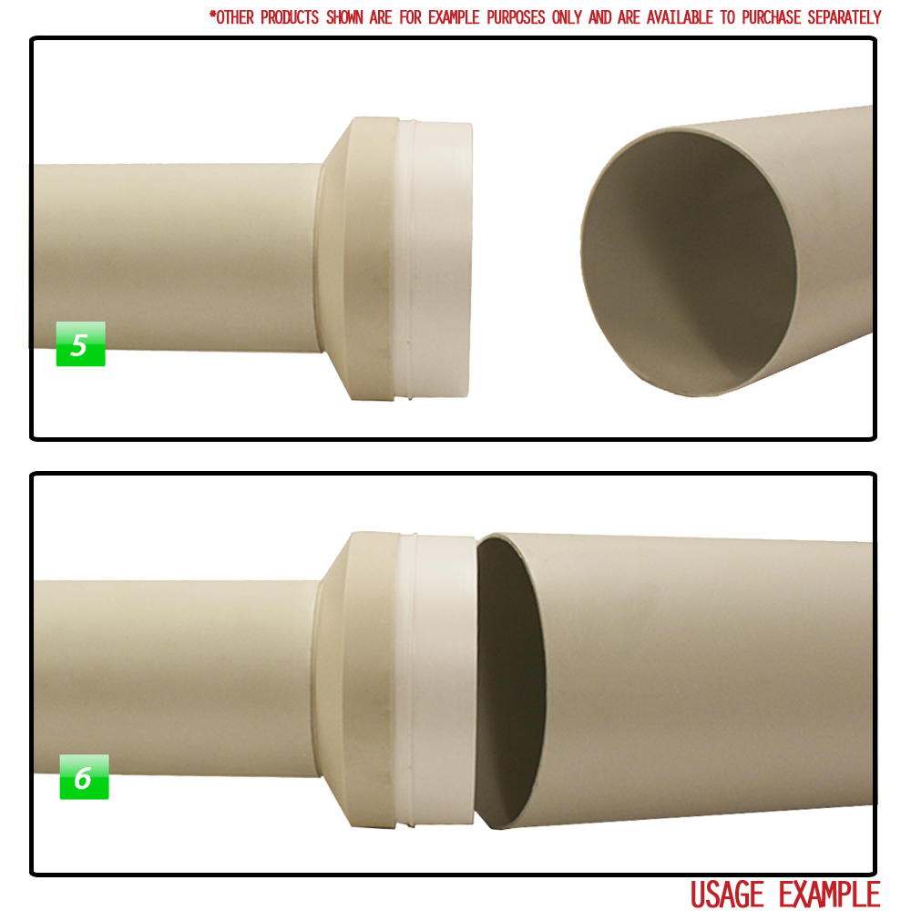 Kair Ducting Reducer 150mm to 100mm - 6 to 4 inch Duct Pipe Reduction Connector