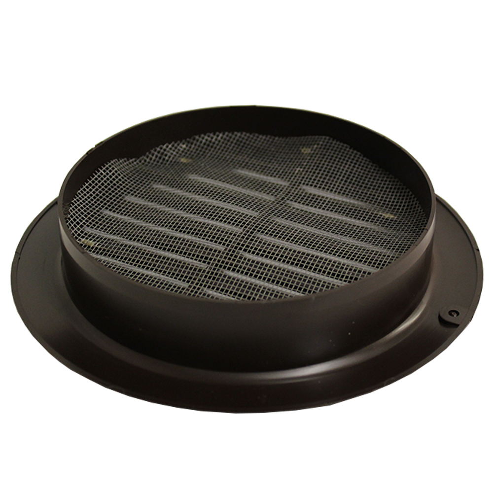 Kair Circular Vent 125mm - 5 inch Brown with Fly Screen - Round Wall Grille