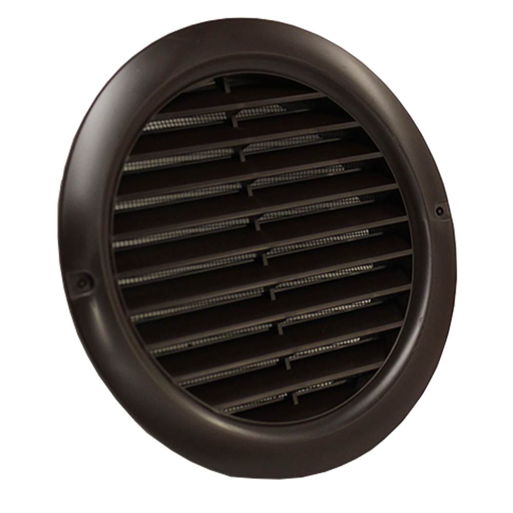 Kair Circular Vent 125mm - 5 inch Brown with Fly Screen - Round Wall Grille