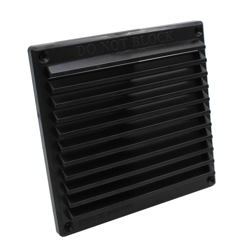 Rytons 6X6 Louvre Ventilation Grille With Flyscreen - Black