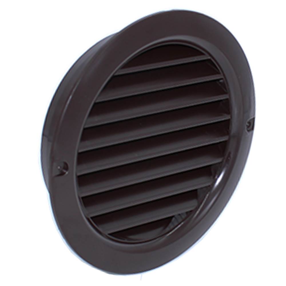 Kair Circular Vent 100mm - 4 inch Brown with Fly Screen - Round Wall Grille