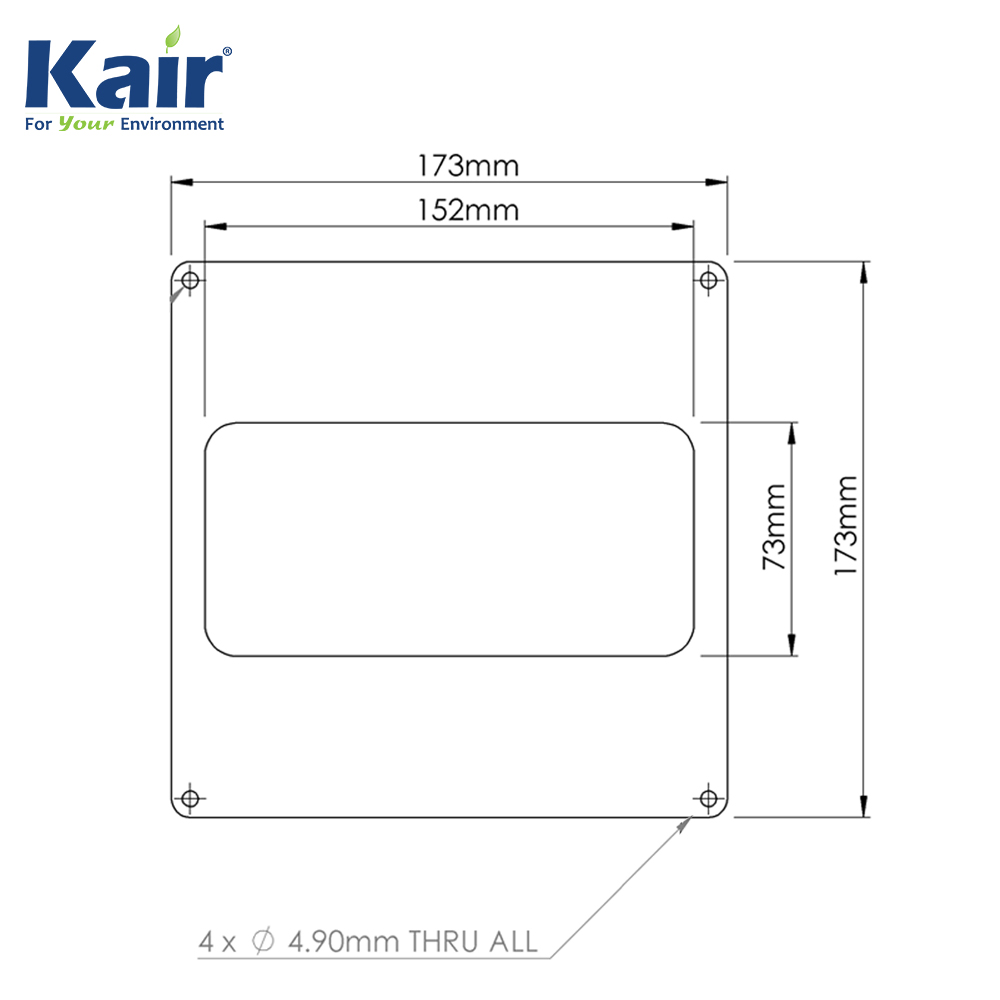 Kair Wall Plate 150mm x 70mm for Rectangular Ducting