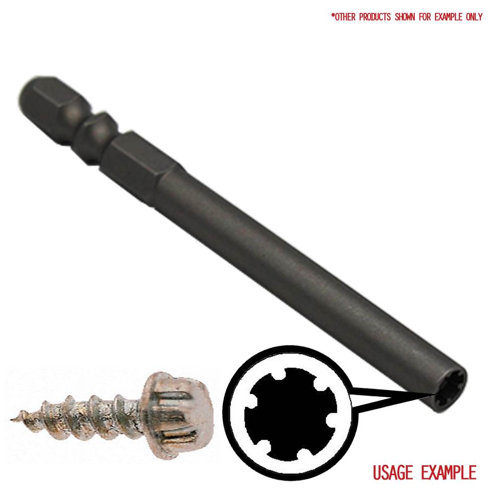 Tamper Proof Screw Driver Bit For Use With Power Drivers