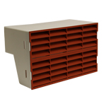 System 204 Double Airbrick Adapter With Terracotta Fitted Grilles