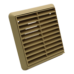 Kair Louvred Grille 100mm - 4 inch Beige External Wall Ducting Air Vent with Round Spigot