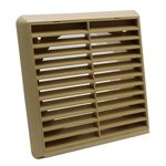 Kair Louvred Grille 150mm - 6 inch Beige External Wall Ducting Air Vent with Round Spigot