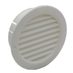 Kair Circular Vent 100mm - 4 inch White with Fly Screen - Round Wall Grille