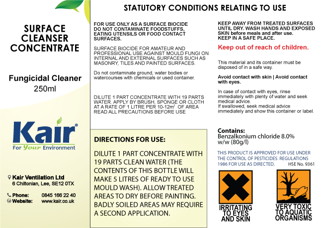 Surface Cleanser Concentrate To Clean Mould Growth Areas