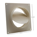 System 100 Straight Damper And Wall Plate 100mm