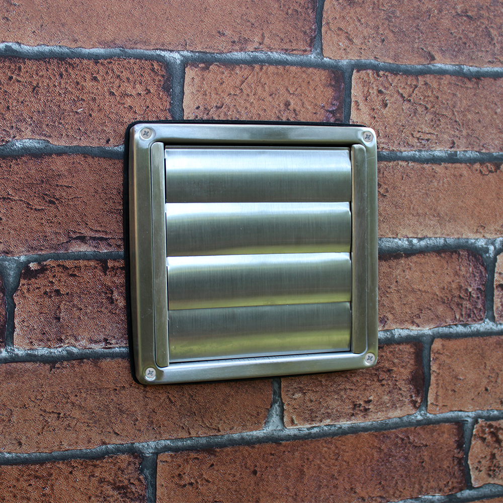 Kair 150mm Wall Outlet - Gravity Grille Stainless Steel Ducting Vent