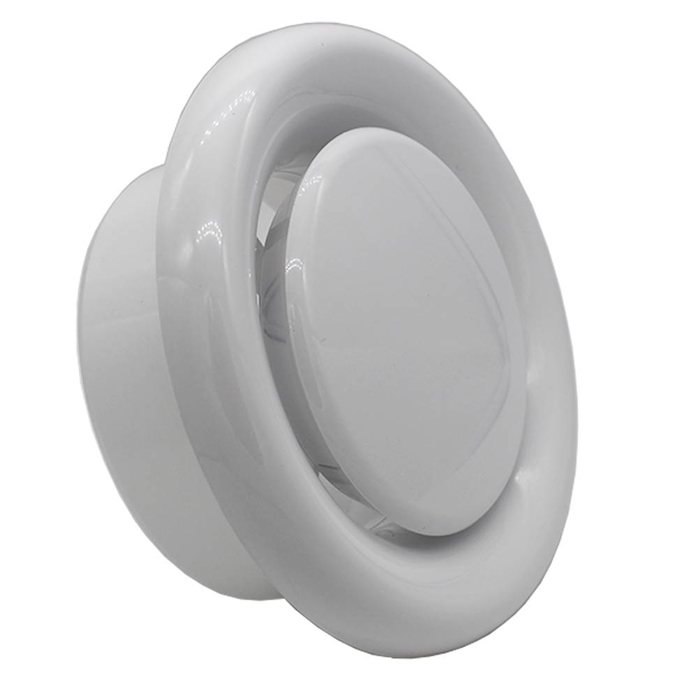 Kair Plastic Round Ceiling Vent 150mm 6 inch Diffuser / Extract Valve with Retaining Ring