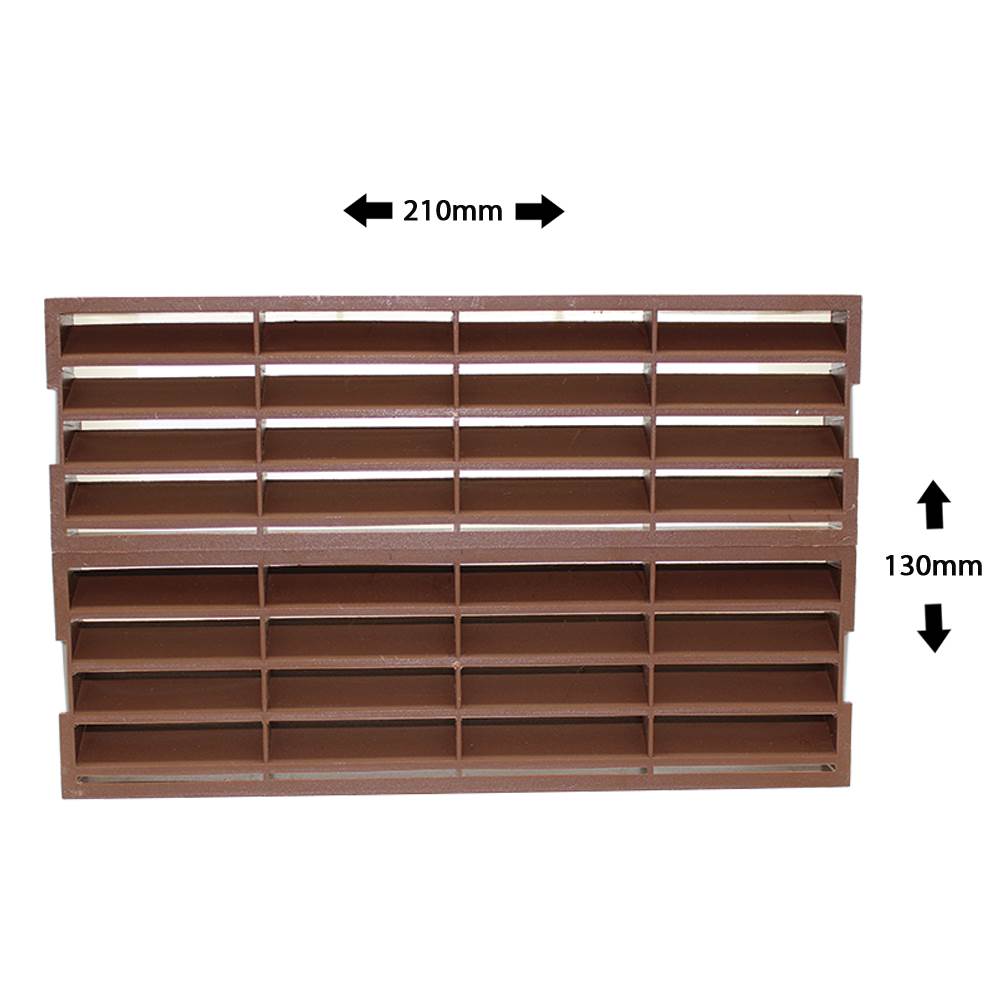 System 220x90 Double Airbrick Adapter With Fitted Grilles - Brown