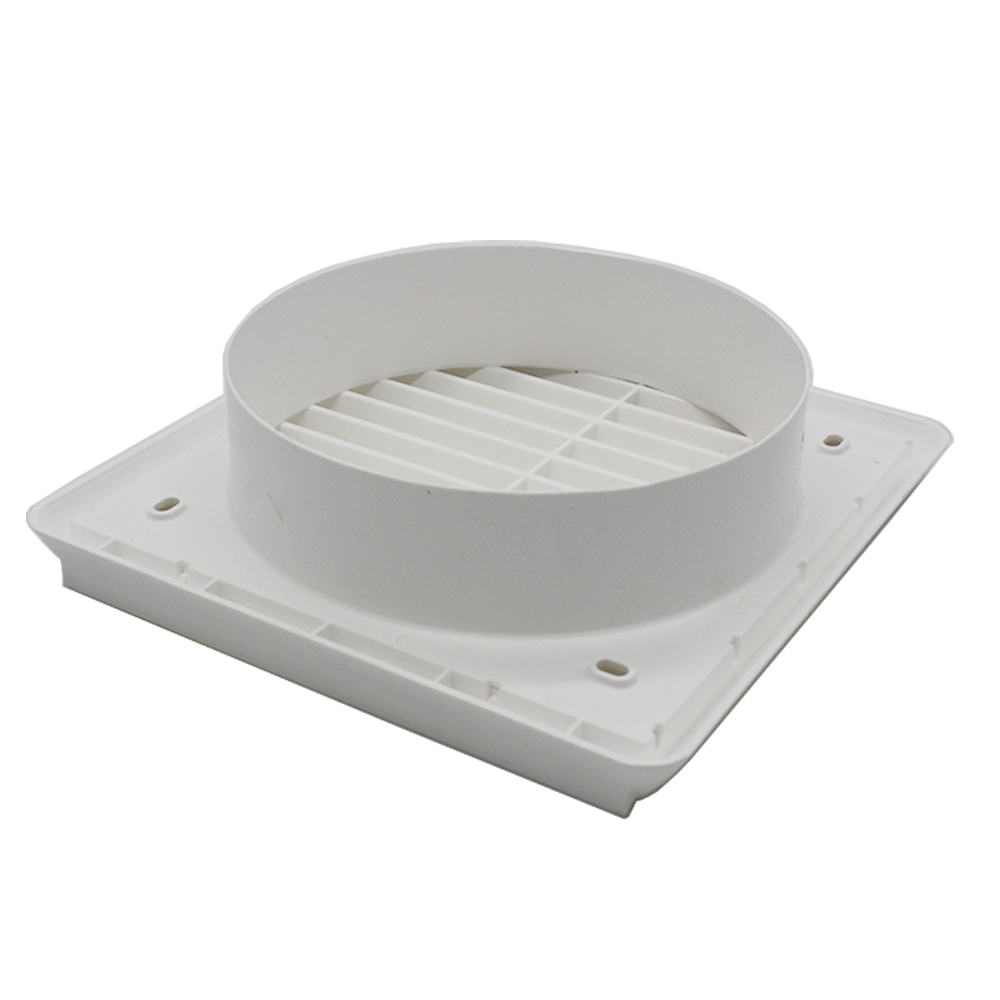 Kair Louvred Grille 150mm - 6 inch White External Wall Ducting Air Vent with Round Spigot