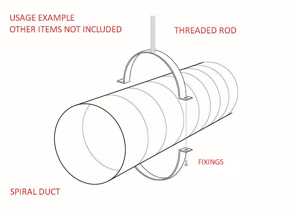 Galvanised Duct Suspension Ring - 280mm