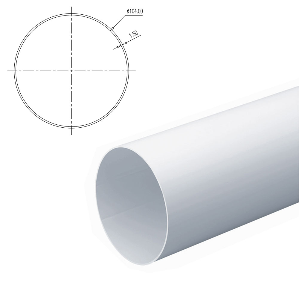 Outer Sleeve For 100mm Round Pipe 1M - Not compatible with standard 100mm ducting fittings