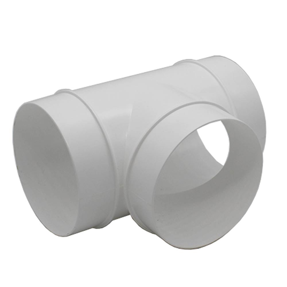Kair Round Equal T-Piece 100mm - 4 inch Plastic Ducting Tee Junction Connector