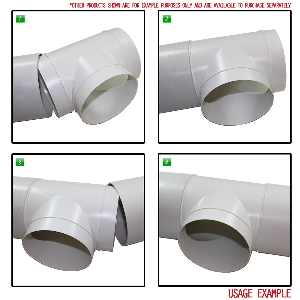 4 Round Equal T-Piece Plastic Ducting Tee Junction Connector Ø 100mm