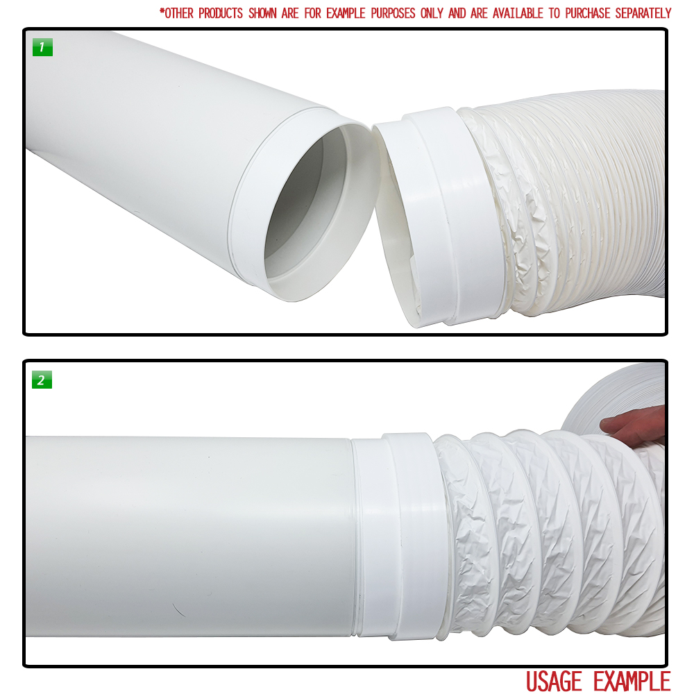 Kair Threaded Hose Connector 125mm - 5 inch for Joining Flexible Hose to Round Ducting Fittings