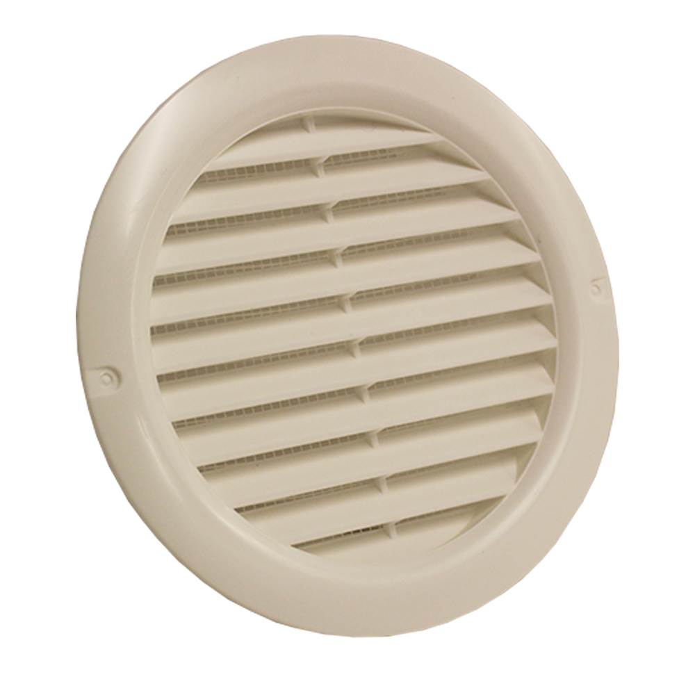 Kair Round Vent Cover 125mm - 5 inch White with Fly Screen - Round Wall Grille