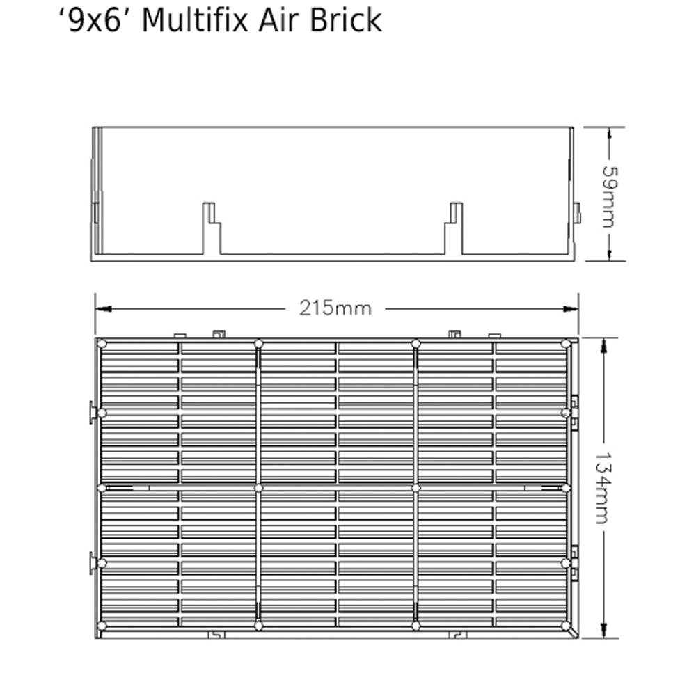 Air Brick 9X6 Multifix - Buff-Sand by Rytons