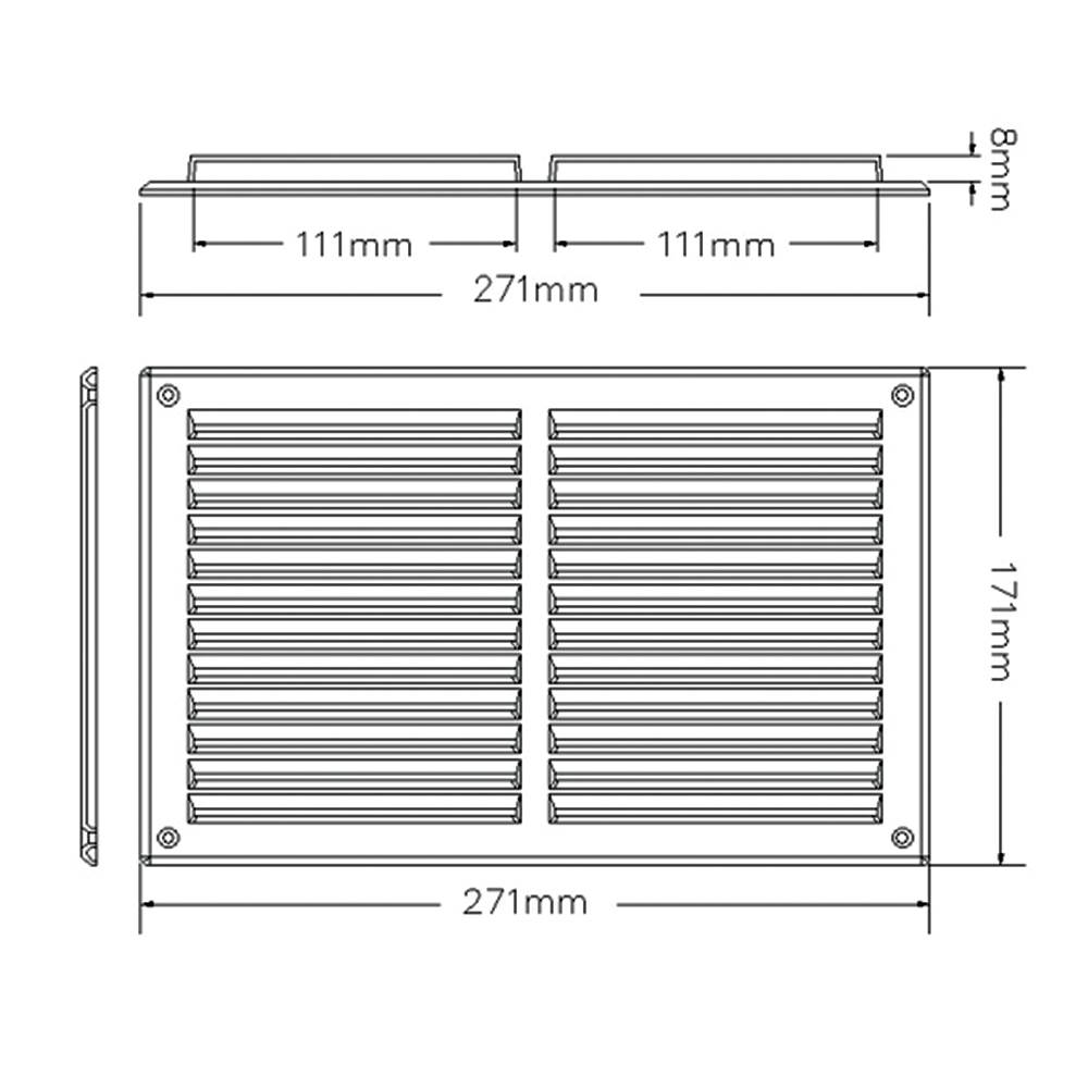 Rytons 9X6 Louvre Ventilation Grille - White