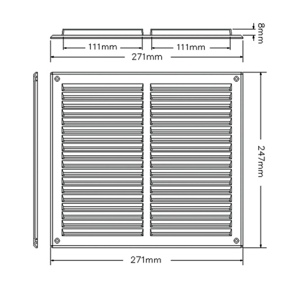 RYTONS 9X9 LOUVRE VENTILATION GRILLE WHITE 