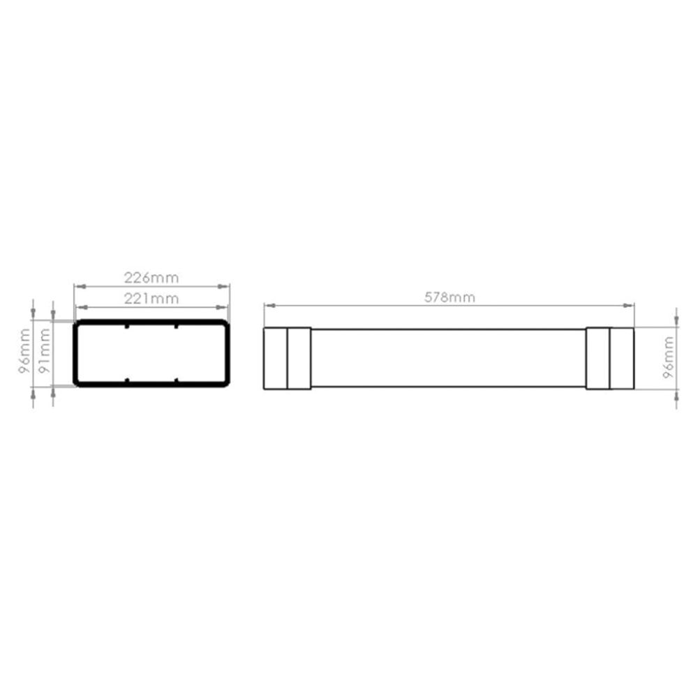 Kair System 220 - 500mm Long Ducting Silencer - 220X90mm Rectangular System