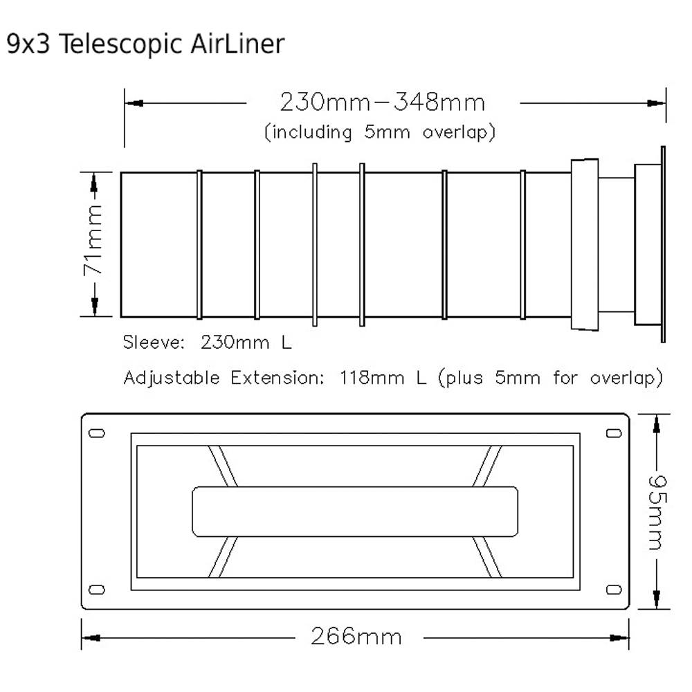 9X3 Brown Light Draft Airliner Passive Vent Set With White Hit And Miss Grille