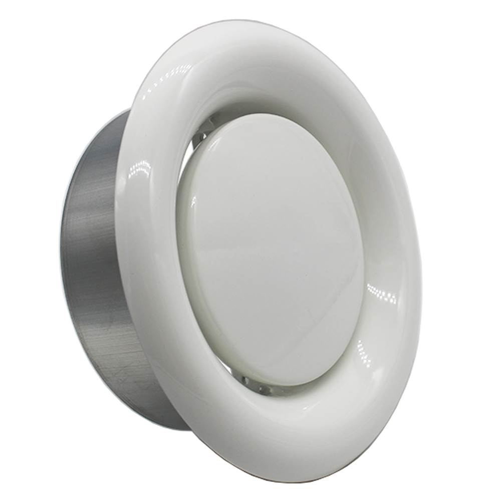 150mm Fire Rated Ceiling Extract Valve - 6 inch White Coated Metal Vent
