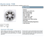 Airflow Aura-Eco 150PRT Fan - 150mm Motion Sensor-Timer Bathroom Fan (9041354)