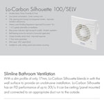 Vent Axia Lo-Carbon Silhouette 100H SELV - 100mm Humidistat Extract Fan - White (441513)