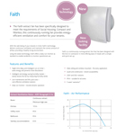 Nuaire Faith SELV Intelligent Filterless Extract Fan With Humidistat Timer And Data Logger