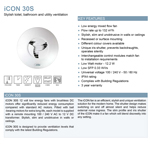 Airflow Icon eco30S SELV Circular Extractor Fan (72683801) - Bathroom