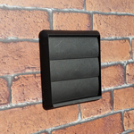 Kair Gravity Grille 100mm - 4 inch Black External Ducting Air Vent with Round Spigot and Non-Return Shutters