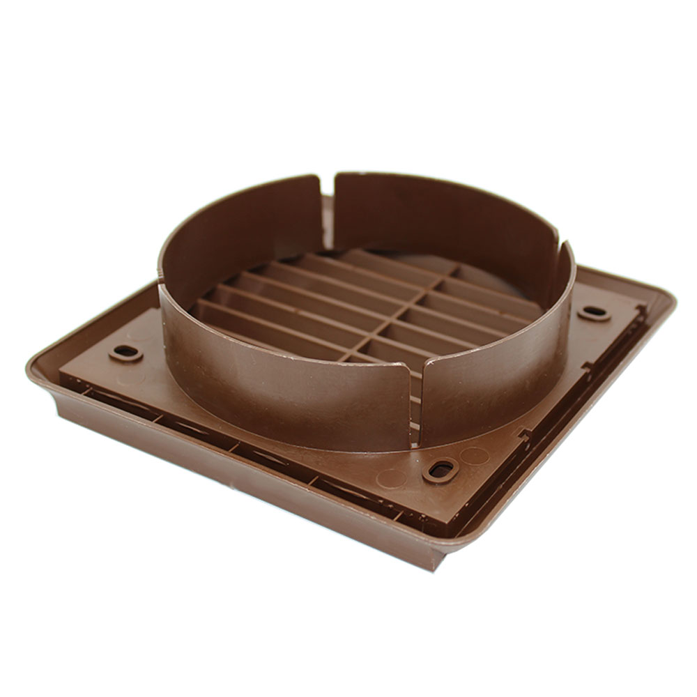Kair Louvred Grille 125mm - 5 inch Brown External Wall Ducting Air Vent with Round Spigot