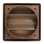 Kair Gravity Grille 150mm 6 inch Brown External Ducting Air Vent with Round Spigot and Not-Return Shutters