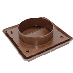 Kair Gravity Grille 100mm - 4 inch Brown External Ducting Air Vent with Round Spigot and Not-Return Shutters