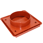 Kair Gravity Grille 100mm - 4 inch Terracotta External Ducting Air Vent with Round Spigot and Not-Return Shutters