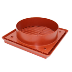 Kair Louvred Grille 150mm - 6 inch Terracotta External Wall Ducting Air Vent with Round Spigot