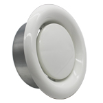 100mm Fire Rated Ceiling Extract Valve - 4 inch White Coated Metal Vent