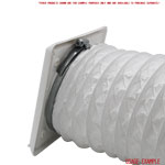 Kair Gravity Grille 125mm - 5 inch White External Ducting Air Vent with Round Spigot and Not-Return Shutters