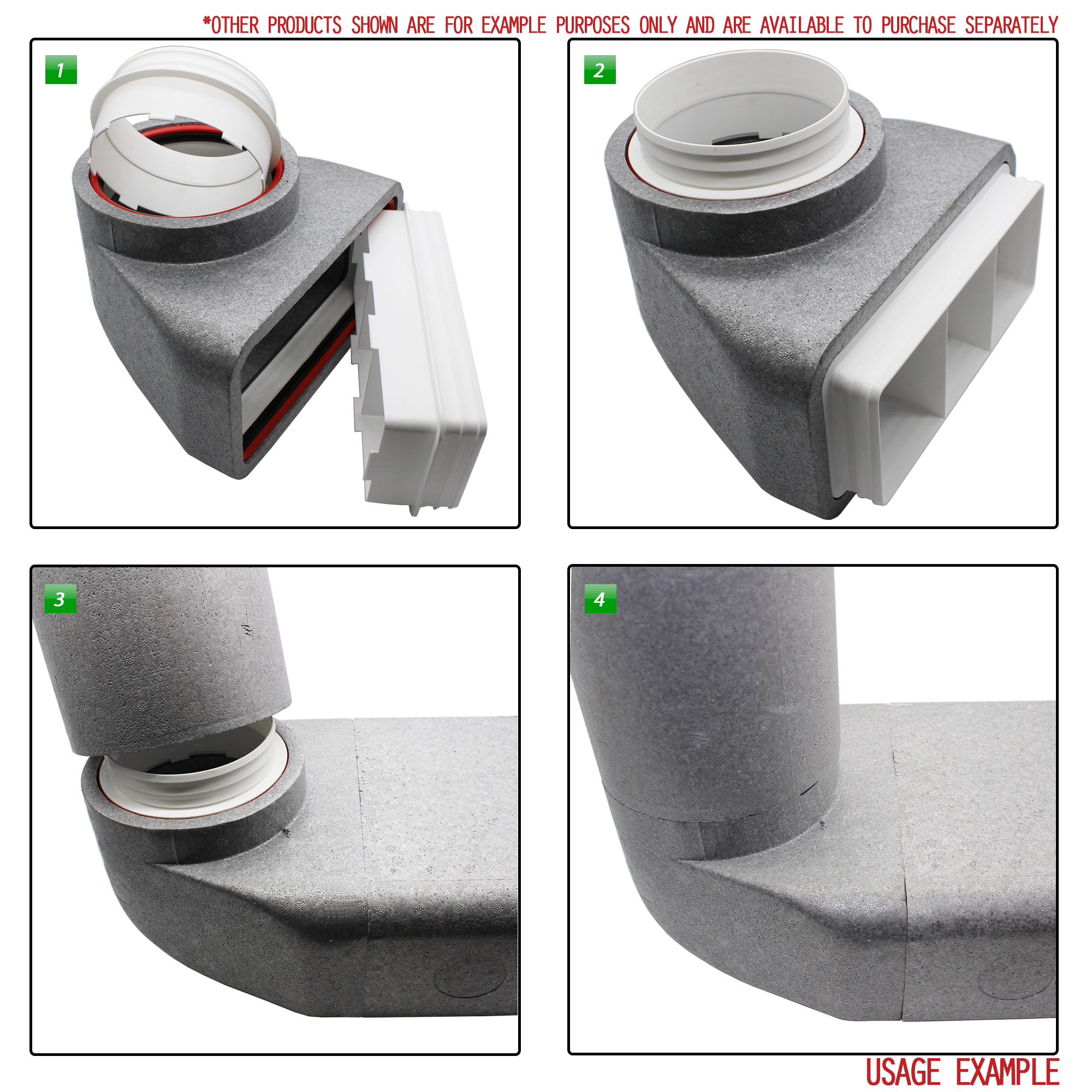 Kair Self-Seal Thermal 125mm Dia Male Duct To Fitting Click And Lock Connector