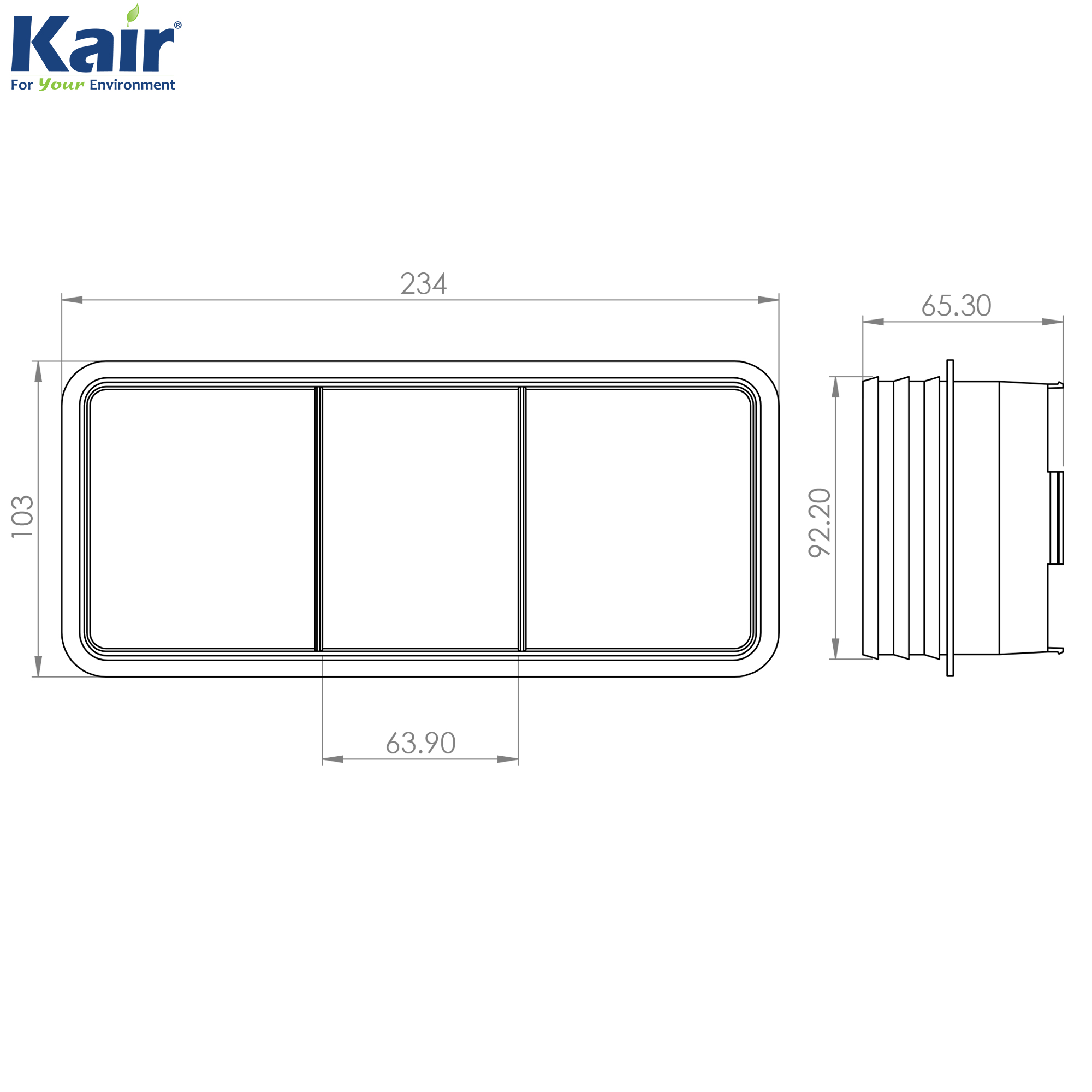 Thermal 220X90mm Male Duct To Fitting Click And Lock Connector Self-Seal by Kair