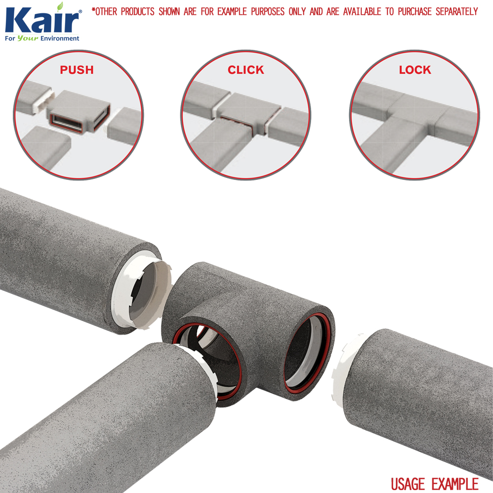 Kair Self-Seal Thermal Ducting - 125mm - T-Pieces - Box of 6